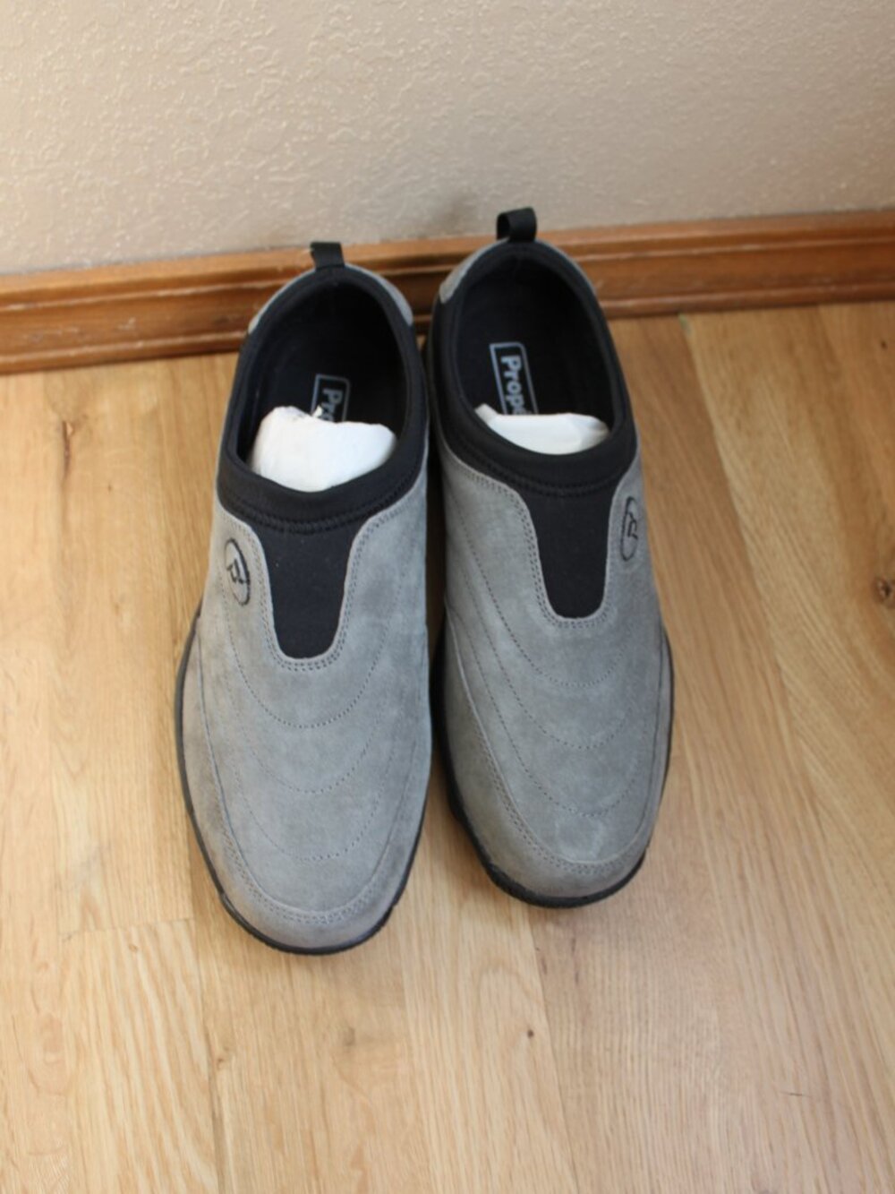 New Propet Miller Gray Suede leather Nubuck Men's Jungle Moc Shoes 10W Wide E